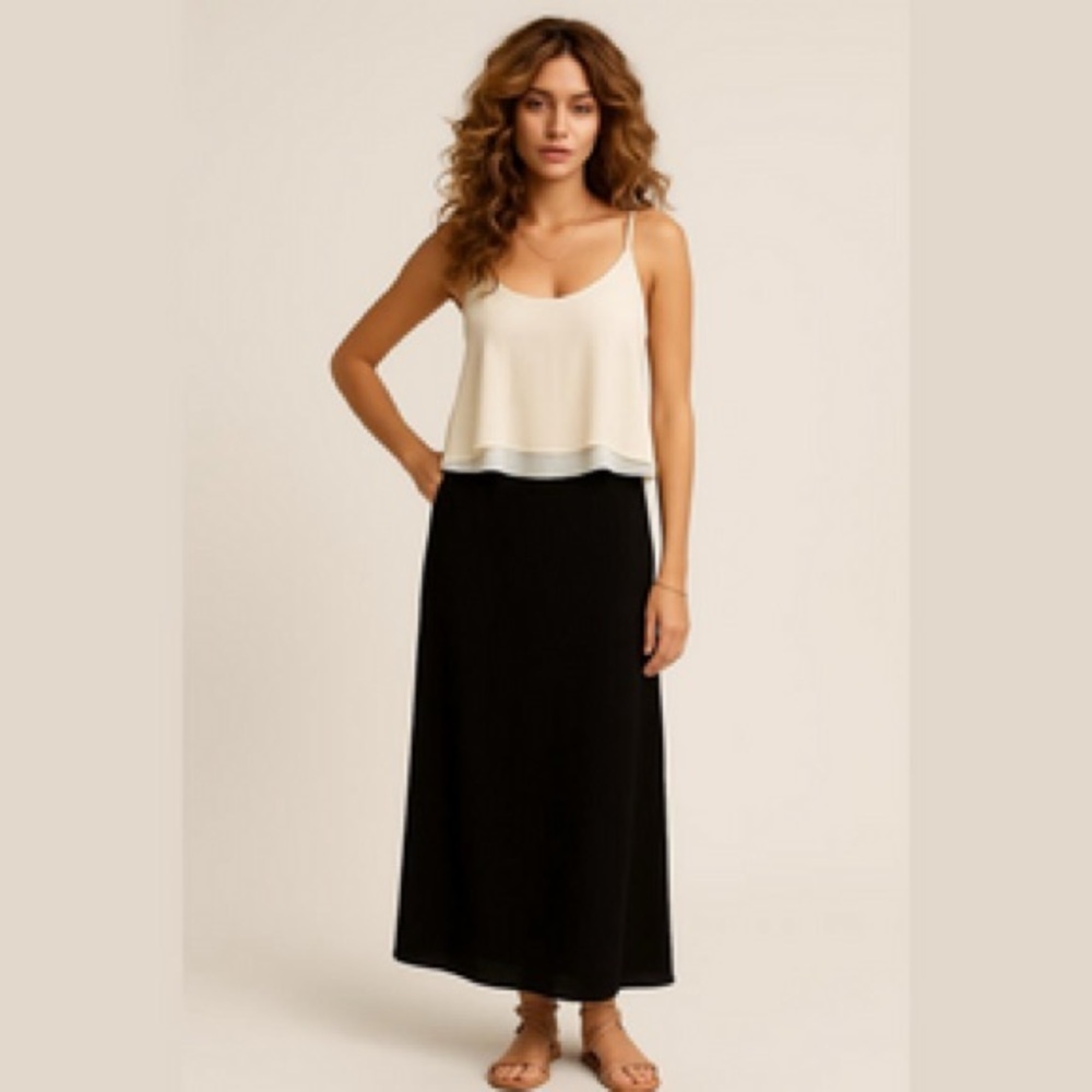Three Pink Hearts Black and White Sheer Maxi Skirt
